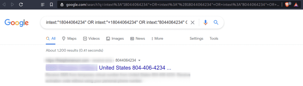 PhoneInfoga - OSINT Information Gathering framework for Phone Numbers PhoneInfoga google dorks