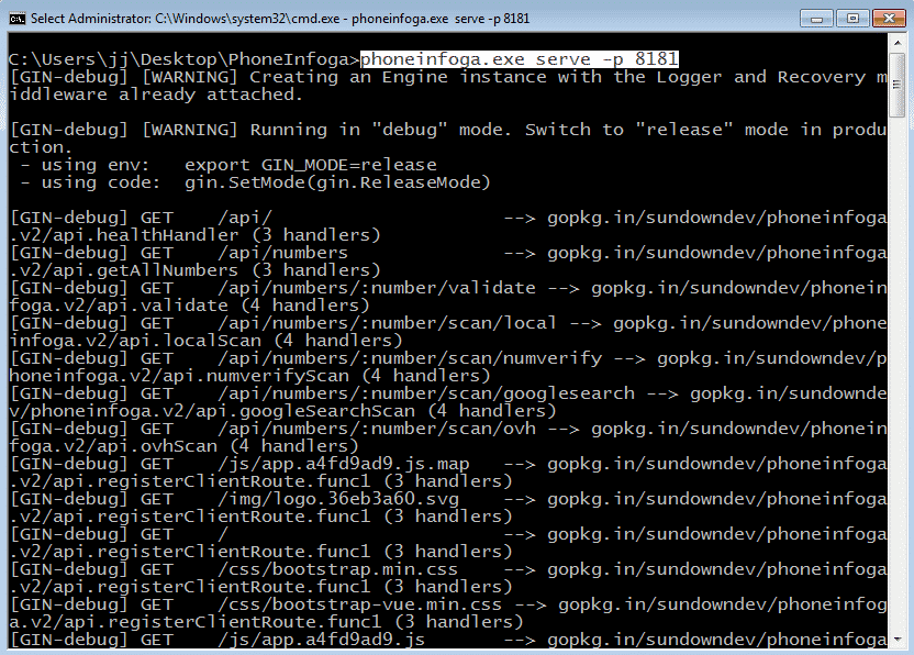 PhoneInfoga - OSINT Information Gathering framework for Phone Numbers PhoneInfoga for windows web interface serve