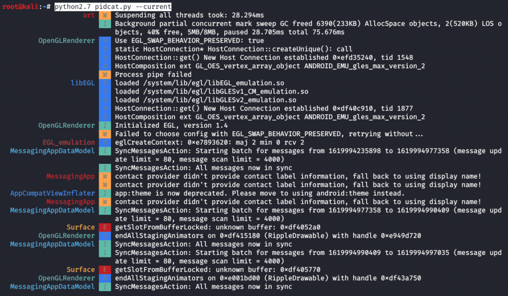 Pidcat Android Script - Colored logcat script to show entries only for the Specified App pidcat