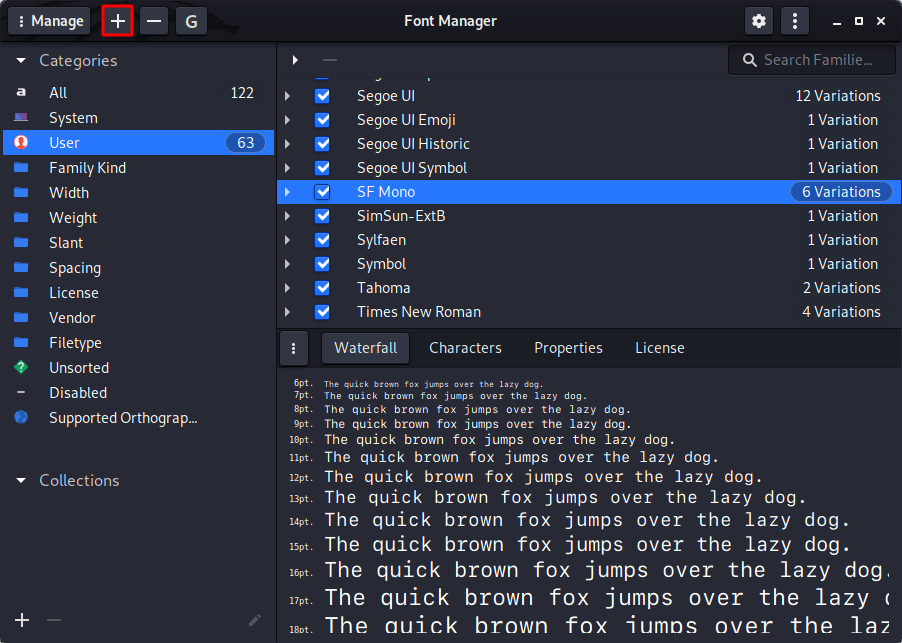 Font installation in Linux