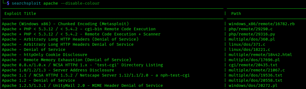 SearchSploit: Complete Guide to Exploit Database CLI Tool searchsploit disable colour